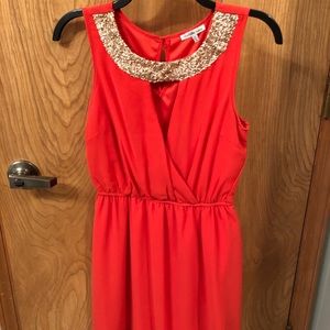Charlotte Russe gold and orange dress